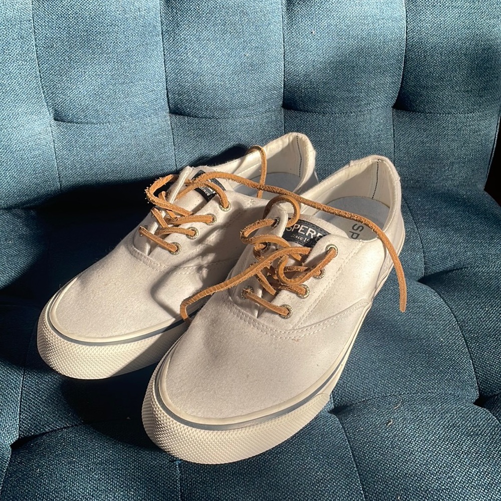 White Sperry Top-sider Canvas Shoes